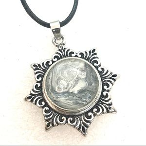 Star Snowflake Necklace Handmade 20mm snap SN20 Christmas display